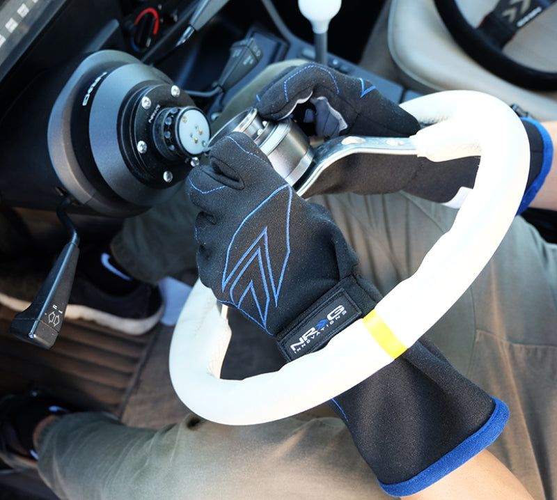 NRG Racing Gloves SFI 3.3 / 5 Approved - X-Large - GS-500BK-XL - close-up view