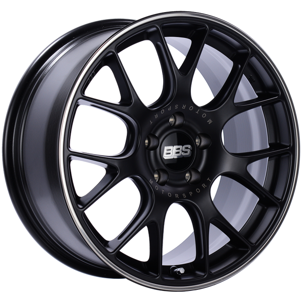 BBS CH-R 18x8.5 5x112 ET47 Satin Black Polished Rim Protector Wheel -82mm PFS/Clip Required - CH139BPO by BBS