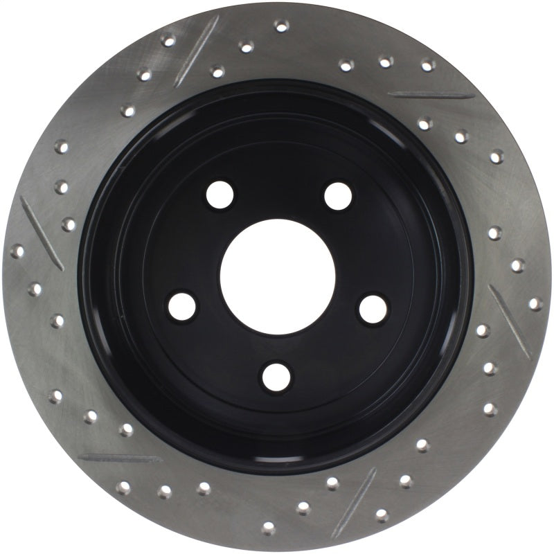 StopTech Power Slot 07-13 Jeep Wrangler Rear Left Drilled &amp; Slotted Rotor - 127.67067L