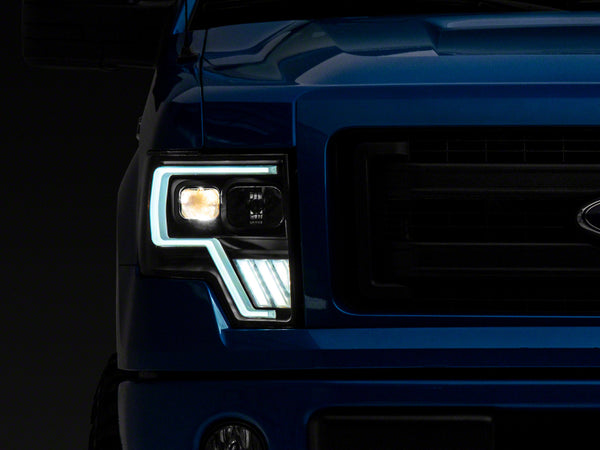 Raxiom 09-14 Ford F-150 Axial G4 Light Bar Switchback Projector Headlights- Blk Housing (Clear Lens) - T546755 for 2009-2014 