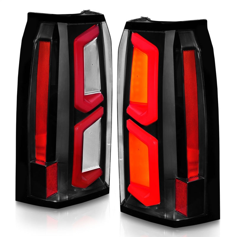 ANZO 2015-2020 Chevrolet Tahoe LED Tail Lights w/ Light Bar Black Housing Clear Lens - 311374