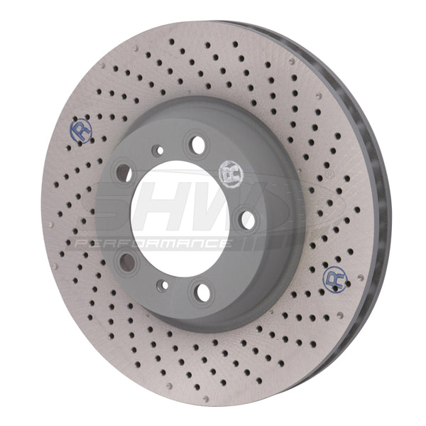 SHW 2012 Porsche 911 Carrera 4GTS 3.8L w/o Ceramics Right Frt Drill-Dimp MB Brake Rotor(99635141004) - PFR31022 for 2001-2012