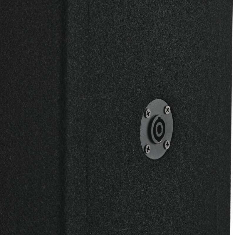 DS18 Ported Enclosure 2x 10in Mids 2x 3.6in Tweeters & 1 x 5.7in Horn Diffuser -Black Carpet - VOC10PRO - close-up view