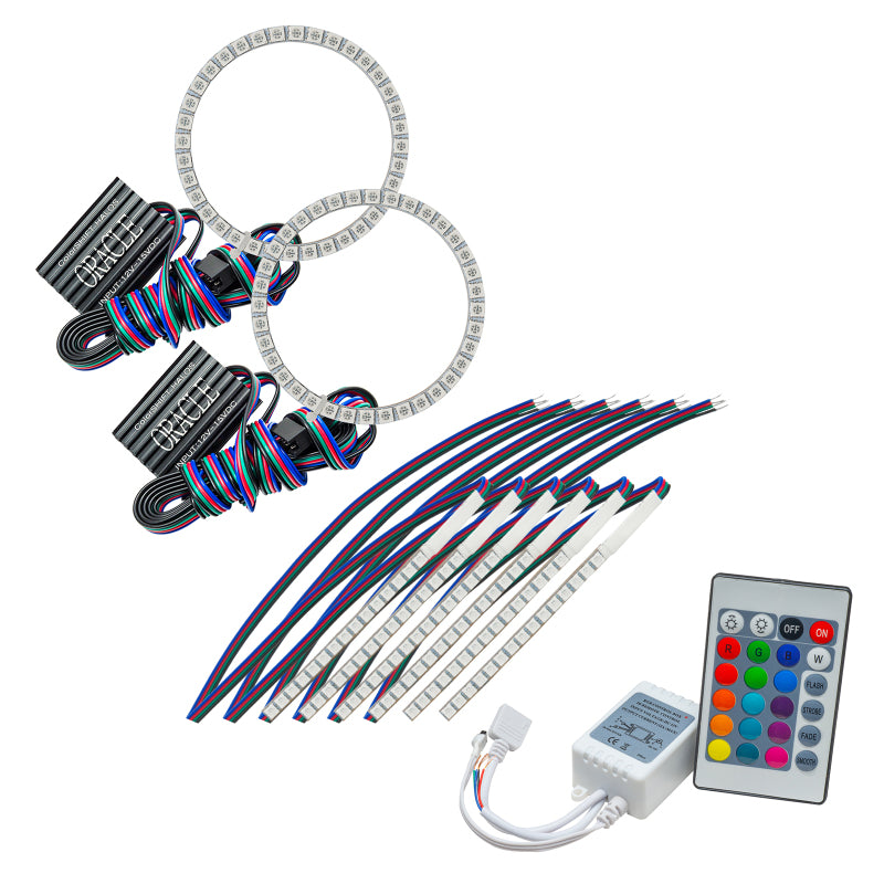 Oracle 15-17 Ford Mustang V6/GT/Shelby DRL w/ Halo Kit - ColorSHIFT w/ Simple Cntrl SEE WARRANTY - 2267-504