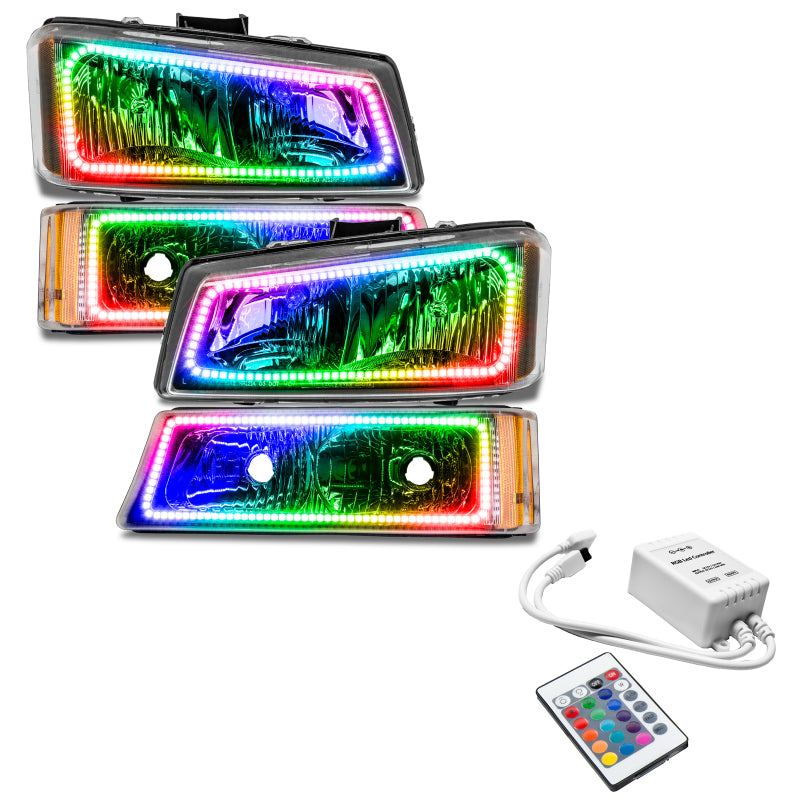 Oracle Chevy Silverado 03-06 Square Halo Kit - ColorSHIFT w/ Simple Controller SEE WARRANTY - 3959-504