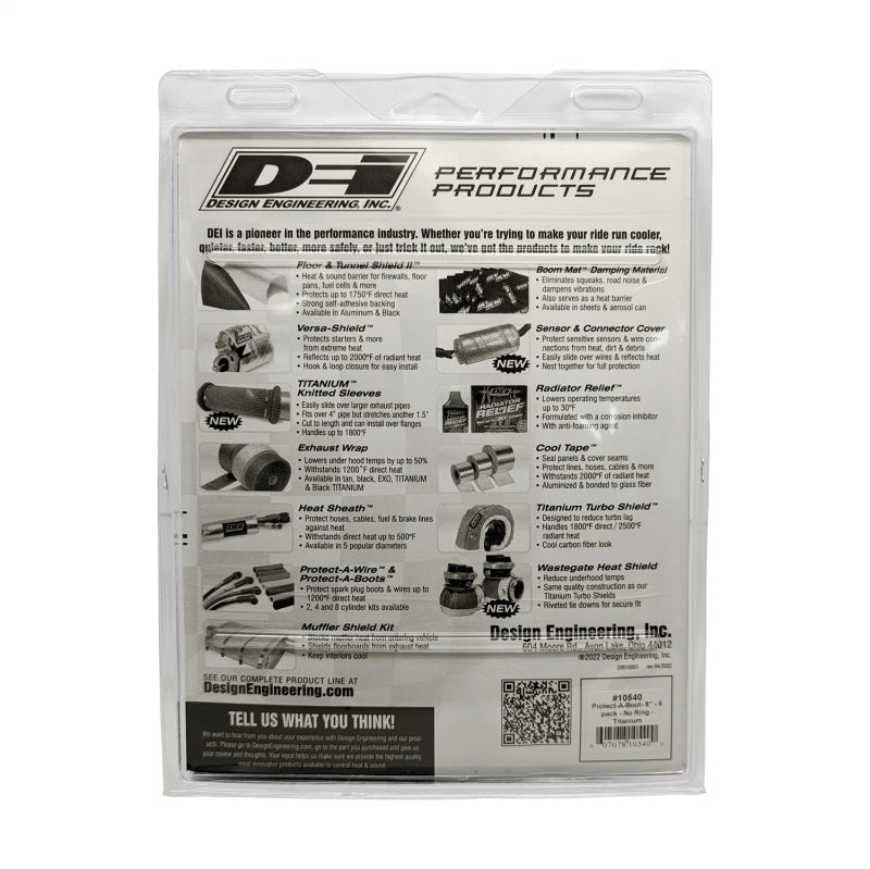 DEI Protect-A-Boot - 8in - 6-pack - No Ring - Titanium - 10540