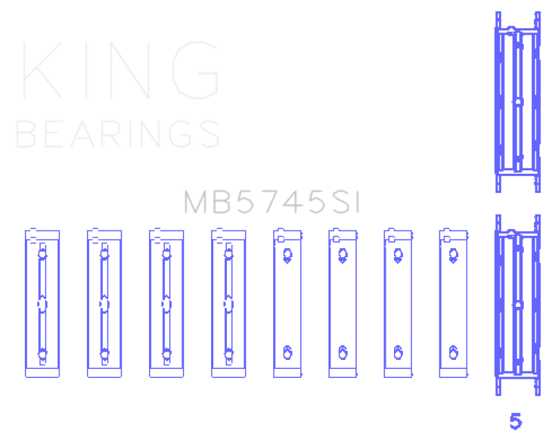 King Subaru FA/FB (Size 0.75 Oversized) Main Bearing Set - MB5745SI0.75