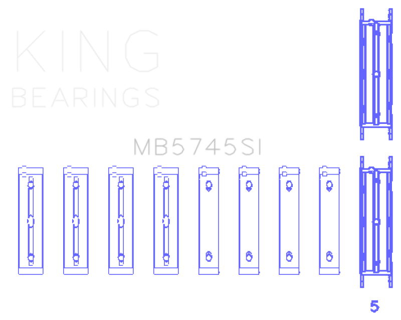 King Subaru FA/FB (Size .025 Oversized) Main Bearing Set - MB5745SI.026