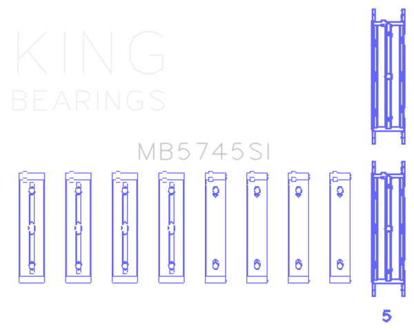 King Subaru FA/FB (Size .025 Oversized) Main Bearing Set - MB5745SI.026