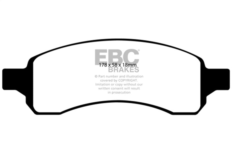 EBC 07+ Buick Enclave 3.6 Greenstuff Front Brake Pads - DP61761 for 2008-2017 Buick Enclave - front view