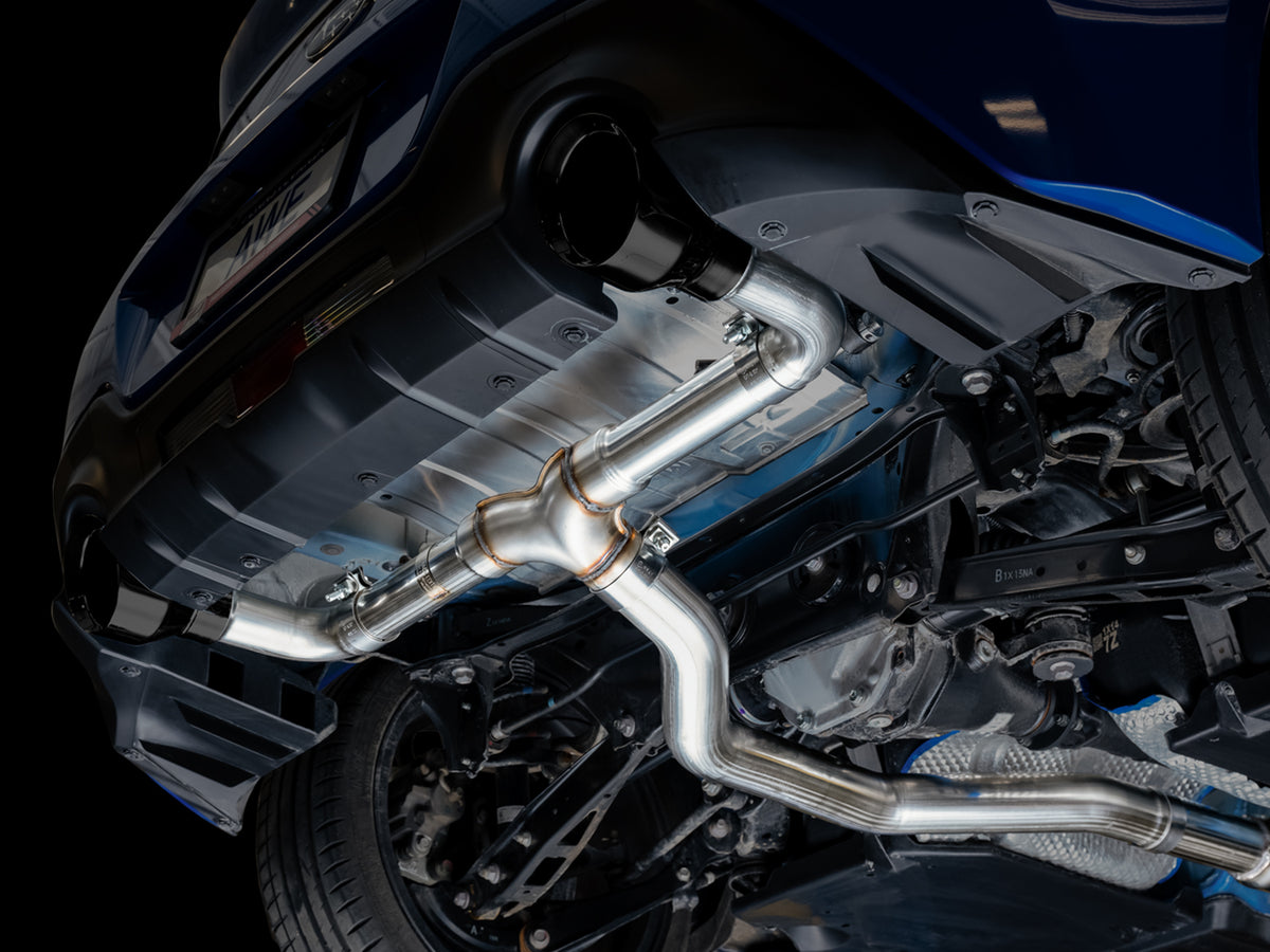 AWE Subaru BRZ / Toyota GR86 / Toyota 86 Track Edition Cat-Back Exhaust- Diamond Black Tips - 3020-33279