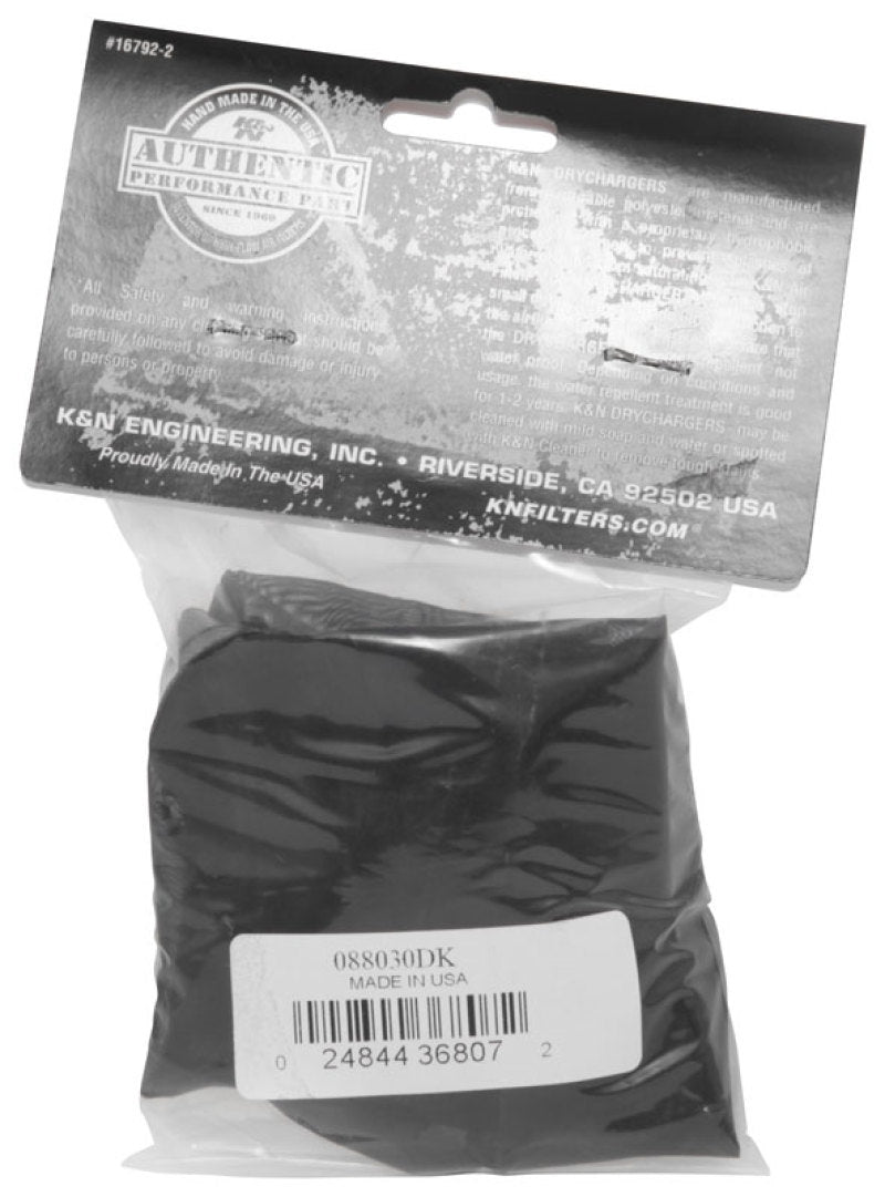 K&N Drycharger Air Filter Wrap 8-3/4in X 10-1/4in X 3in Black - 088030DK