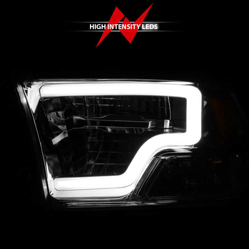 ANZO 2009-2020 Dodge Ram 1500 Full LED Square Projector Headlights w/ Chrome Housing Chrome Amber - 111540