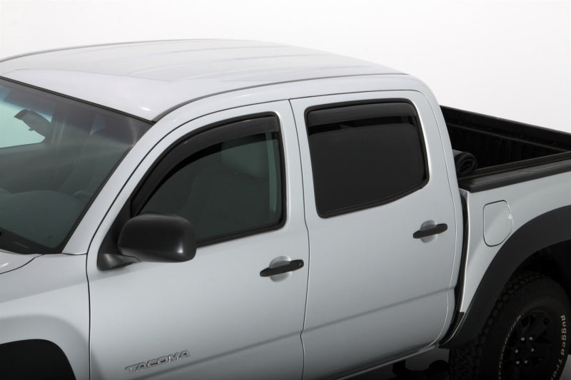 AVS 05-15 Toyota Tacoma Double Cab Ventvisor In-Channel Front &amp; Rear Window Deflectors 4pc - Smoke - 194056