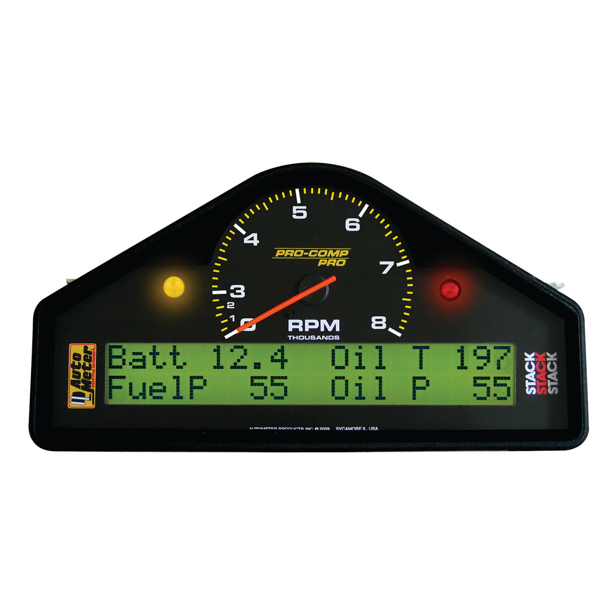 Autometer Pro-Comp Race Dash 0-8k RPM/Speed/Oil Press & Temp/WaterTemp/Fuel Pressure/Battery Gauge - 6011