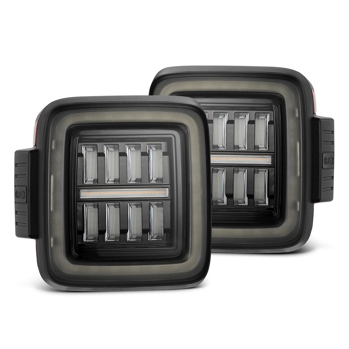 AlphaRex 18-23 Jeep Wrangler JL NOVA Prismatic LED Taillights Alpha-Black - 602010
