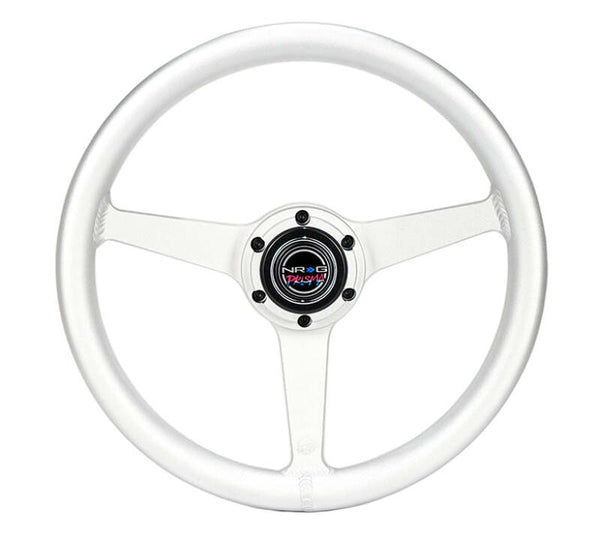 NRG Aluminum Steering Wheel 330mm - Heritage Solid Spoke - Ergonomic Grip - Anadized Silver - RST-071-SL - front view