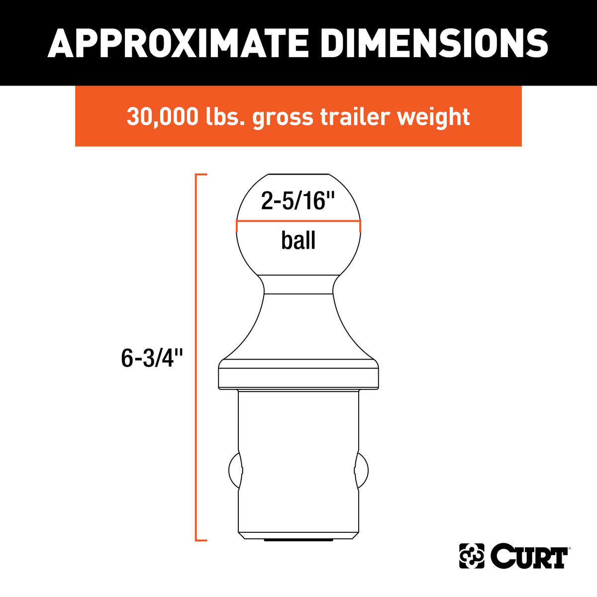 CURT 60601 OEM Puck System 2-5/16-Inch Gooseneck Ball, Fits Select Ram Trucks, 30,000 lbs