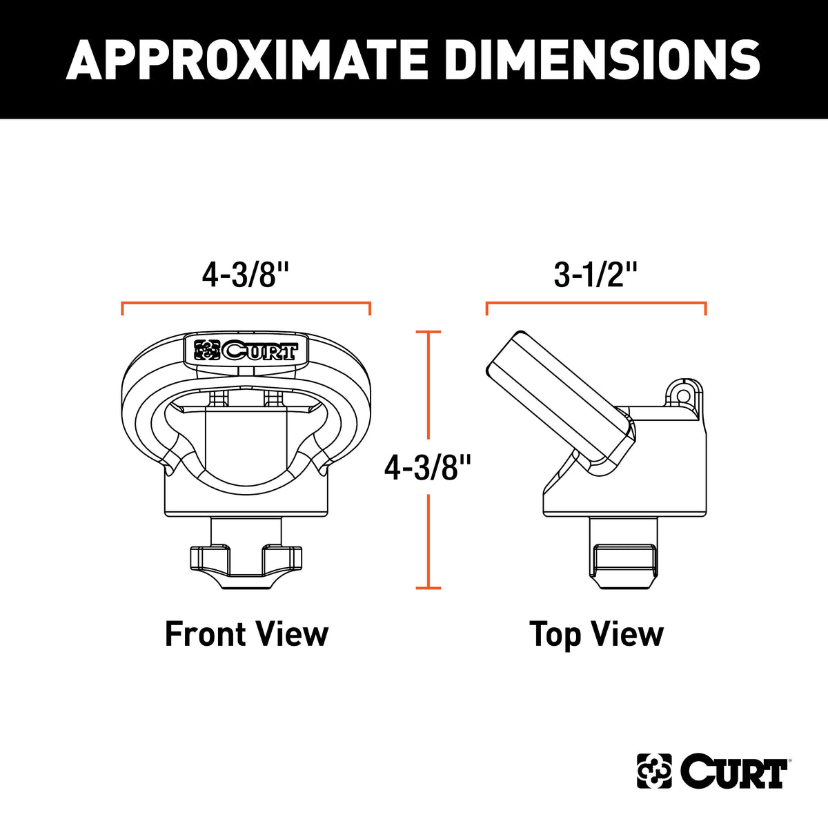 CURT 60617 OEM Puck System Gooseneck Safety Chain Anchors, 30K, Select Ram 2500, 3500