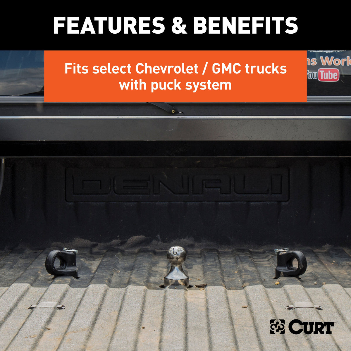 CURT 60629 30K Factory Style 2-5/16-Inch Gooseneck Ball, Fits Select Chevrolet Ford, GMC, Nissan Titan XD, Ram, Puck System Required