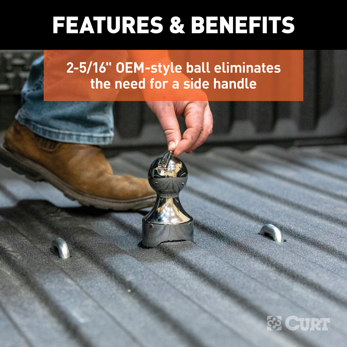 CURT 60642 Factory Original Equipment Style Gooseneck Hitch, 38,000 lbs. 2-5/16-In Ball, Fits Select Chevy Silverado, GMC Sierra 2500, 3500 HD