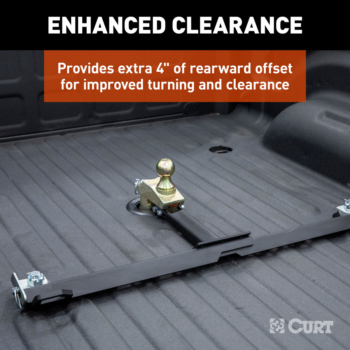 CURT 60663 Multi-Fit OEM Puck System Gooseneck Ball with 4" Offset, Fits Select Chevrolet, Ford, GMC, Nissan, Ram Trucks