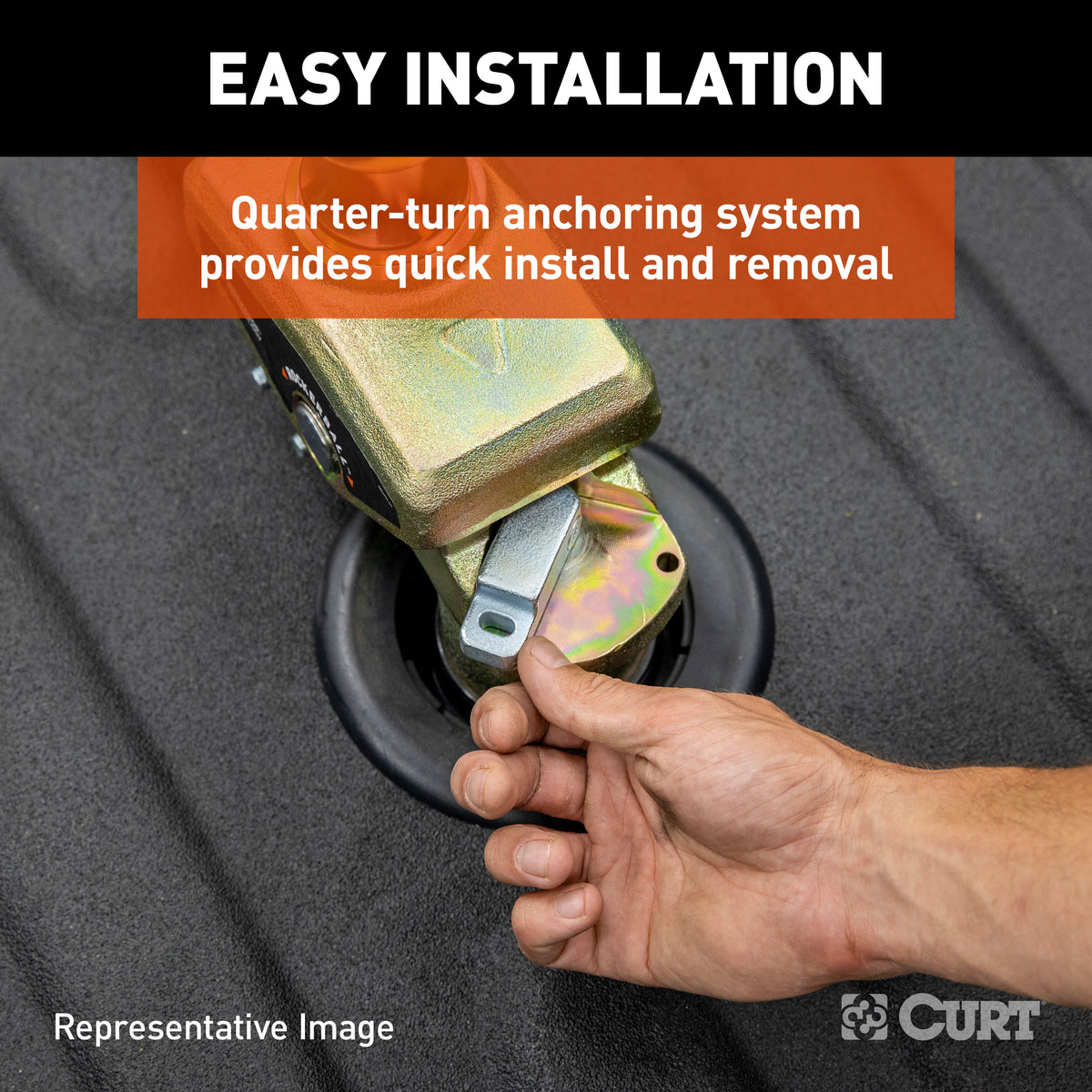 CURT 60663 Multi-Fit OEM Puck System Gooseneck Ball with 4" Offset, Fits Select Chevrolet, Ford, GMC, Nissan, Ram Trucks