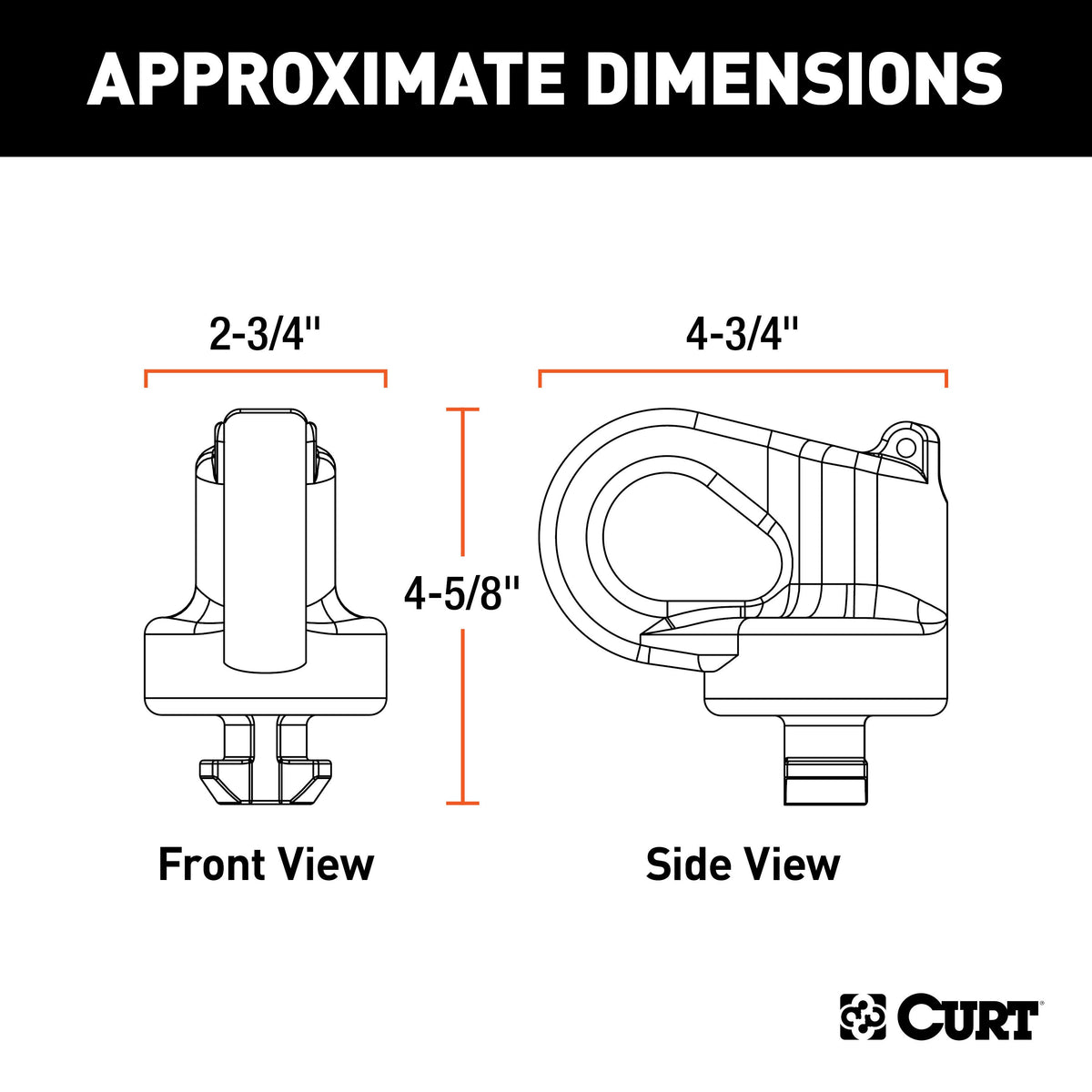 CURT 60691 OEM Puck System Gooseneck Safety Chain Anchors, 30K, Fits Select Silverado, Sierra 2500, 3500 HD, F-250, F-350, Nissan Titan XD