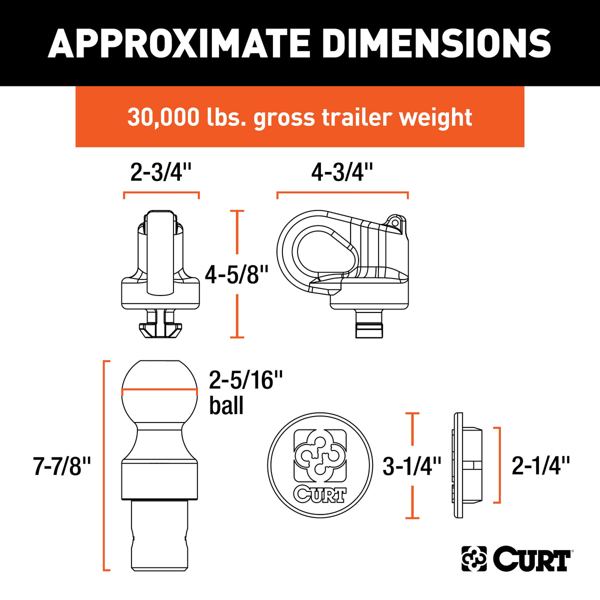 CURT 60692 OEM Puck System Gooseneck Hitch Kit, 30K, 2-5/16-In Ball, Fits Select Silverado, Sierra 2500, 3500 HD, F-250, F-350, Nissan Titan XD