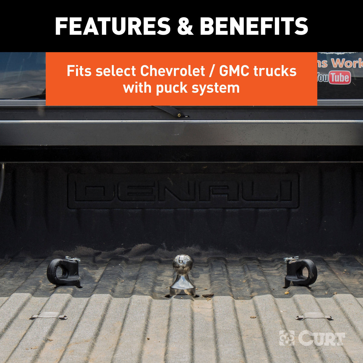 CURT 60692 OEM Puck System Gooseneck Hitch Kit, 30K, 2-5/16-In Ball, Fits Select Silverado, Sierra 2500, 3500 HD, F-250, F-350, Nissan Titan XD