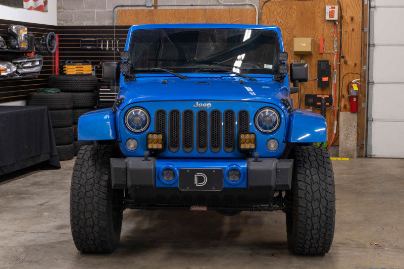 Diode Dynamics 07-18 Jeep JK Wrangler SS5 Bumper LED Pod Light Kit - Yellow Pro Driving - DD7287