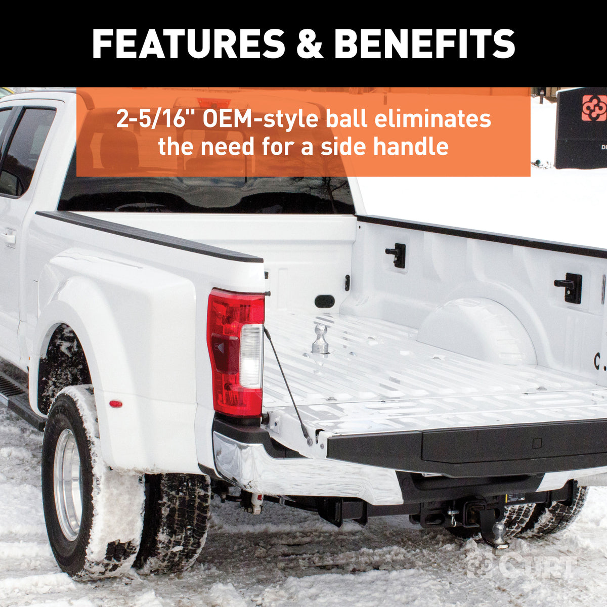 CURT 60702 Factory Original Equipment Style Gooseneck Hitch, 38,000 lbs. 2-5/16-Inch Ball, Fits Select Ford F-250, F-350, F-450 Super Duty