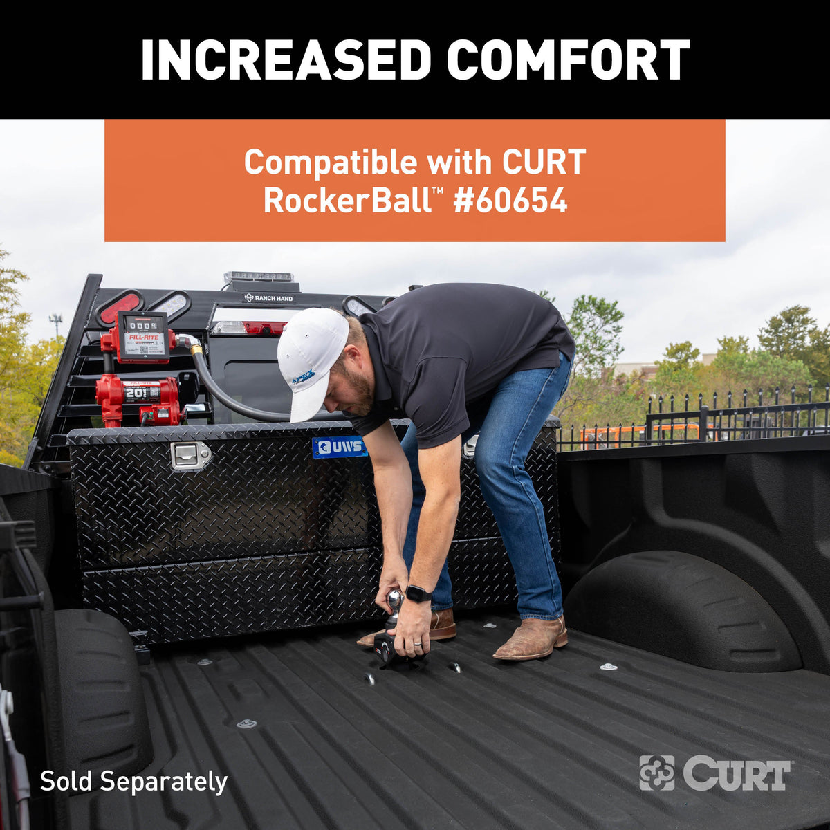 CURT 60703 PowerHaul Double Lock Gooseneck Hitch, Fits Select Ford F-250, F-350, F-450 Super Duty