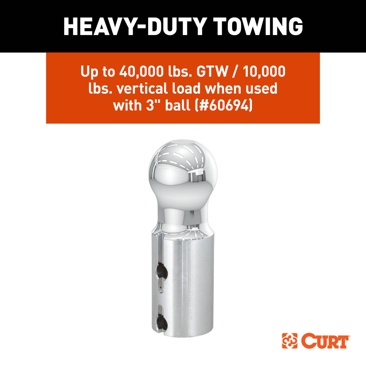 CURT 60703 PowerHaul Double Lock Gooseneck Hitch, Fits Select Ford F-250, F-350, F-450 Super Duty