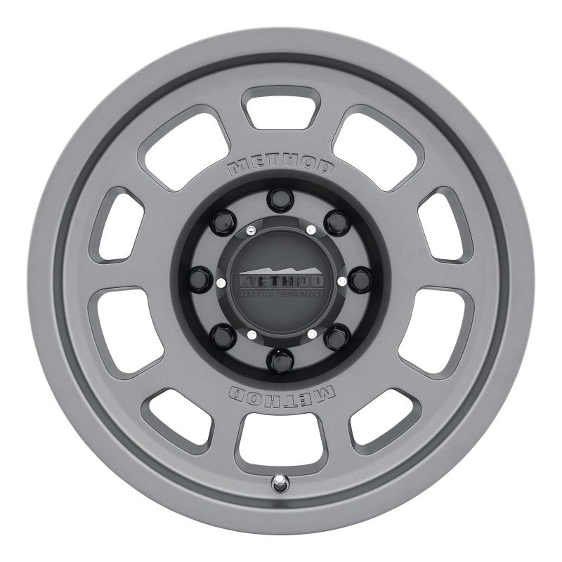 Method MR705 17x8.5 0mm Offset 8x170 130.81mm CB Titanium Wheel - MR70578587800