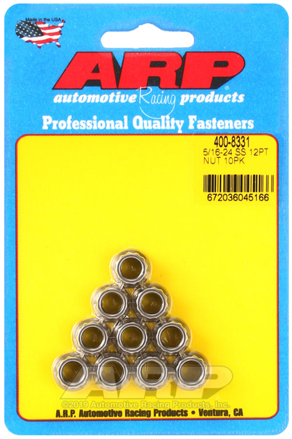ARP 5/16-24 SS 12pt Nut Kit - 400-8331 by ARP