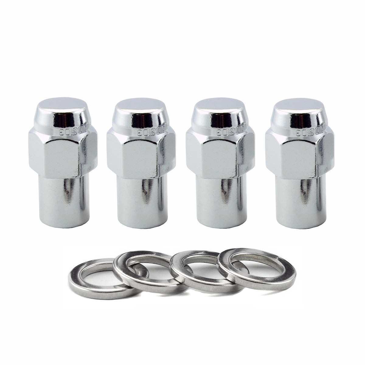 McGard Hex Lug Nut (Reg. Shank - .746in.) M12X1.25 / 13/16 Hex / 1.65in. Length (4-Pack) - Chrome - 61003