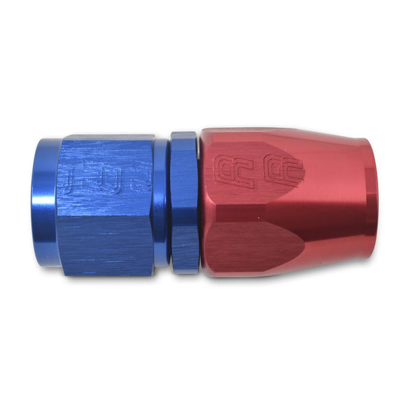 Russell Performance -12 AN Red/Blue Straight Full Flow Hose End - 610050 - front view