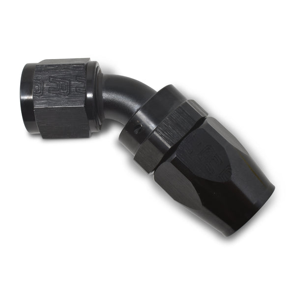 Russell Performance -4 AN Black 45 Degree Full Flow Hose End - 610085 - front view