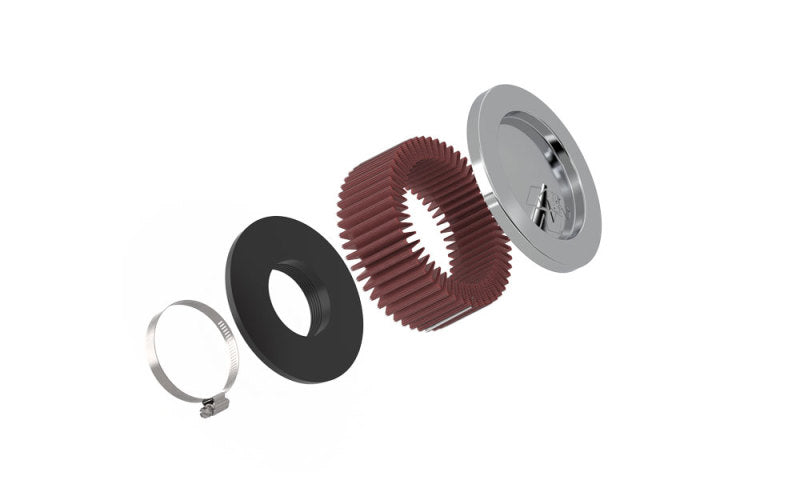 K&amp;N Universal Chrome Filter 2.438in Flange ID x 5.125in OD x 2in H - RC-0850