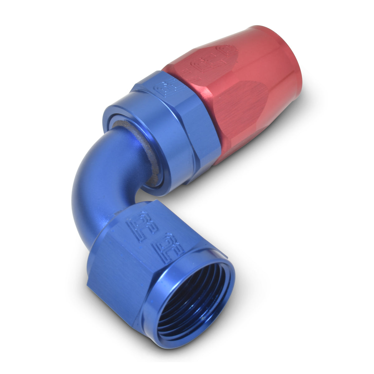 Russell Performance -8 AN Red/Blue 90 Degree Full Flow Hose End - 610170