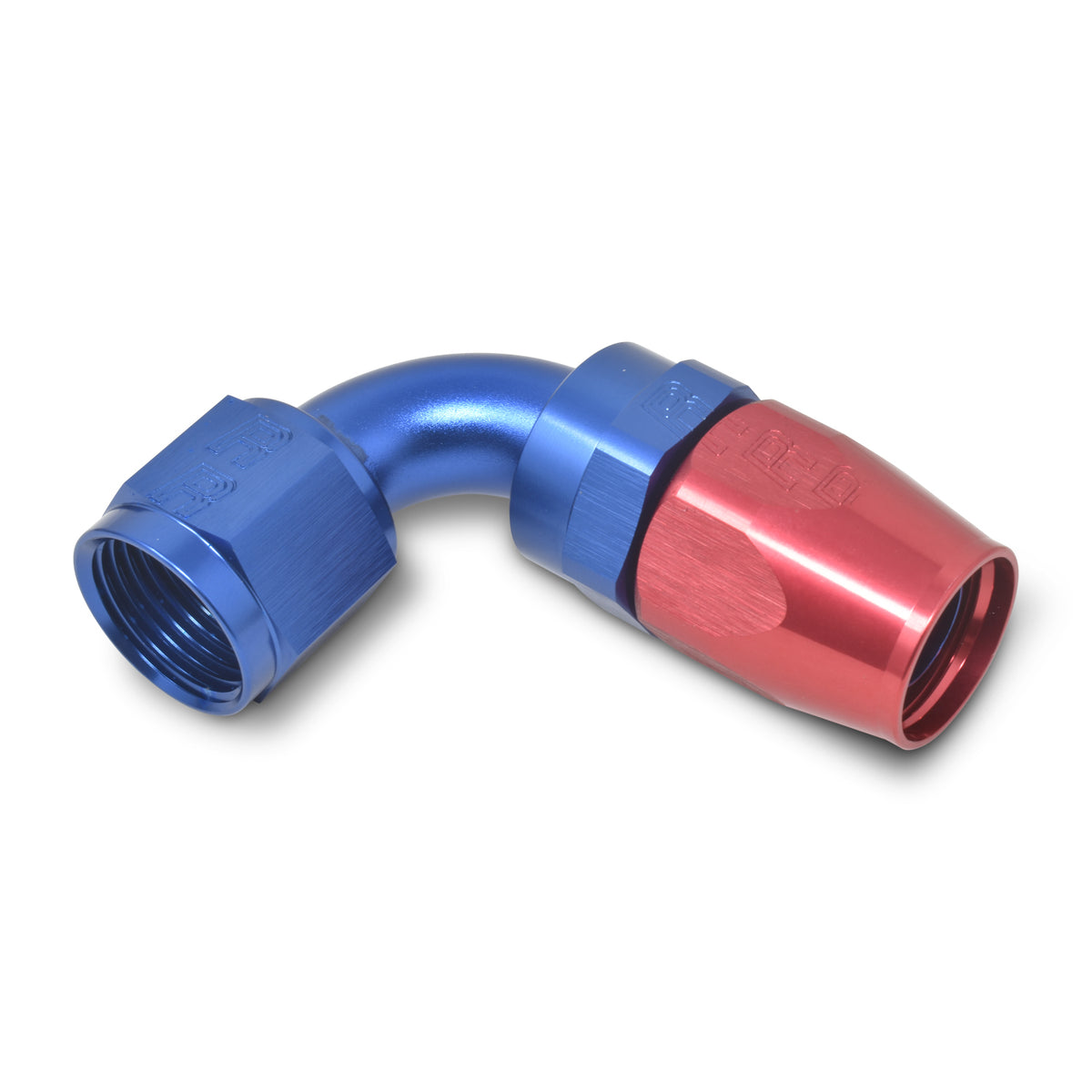 Russell Performance -12 AN Red/Blue 90 Degree Full Flow Hose End - 610190