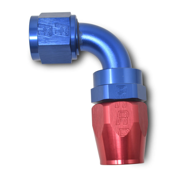 Russell Performance -16 AN Red/Blue 90 Degree Full Flow Hose End - 610200 - front view
