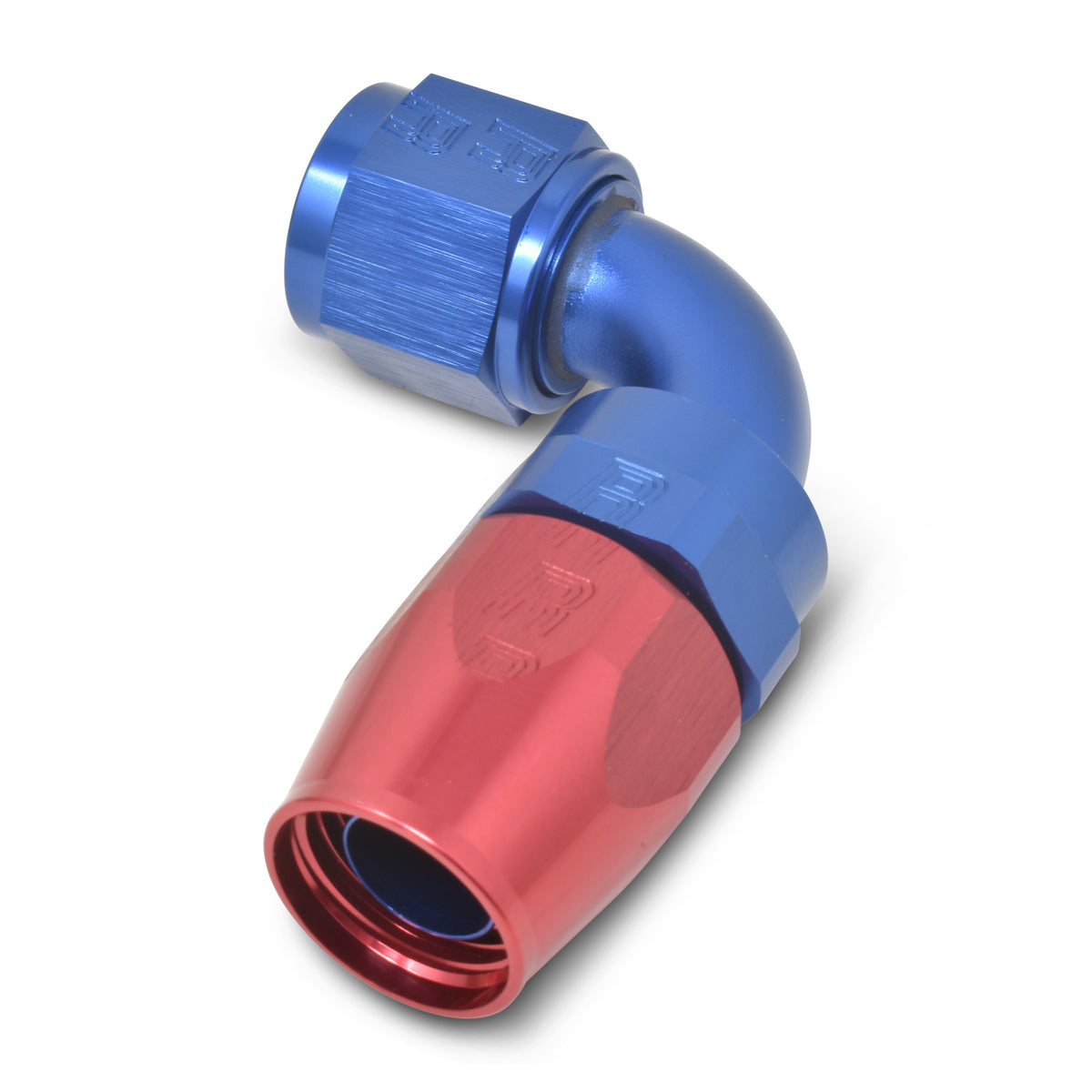 Russell Performance -16 AN Red/Blue 90 Degree Full Flow Hose End - 610200
