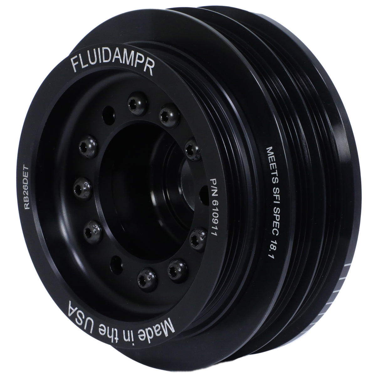 Fluidampr Nissan RB26DET Phase-2 BCNR33 GT-R / BNR-34 GT-R Steel Internally Balanced Damper - 610911 by Fluidampr - front vie