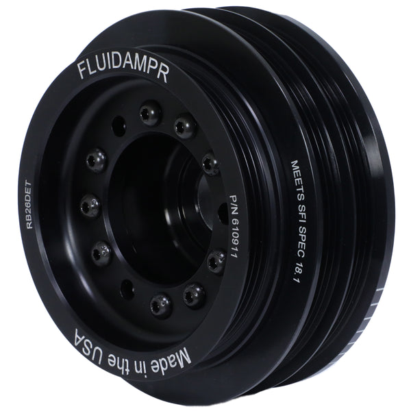 Fluidampr Nissan RB26DET Phase-2 BCNR33 GT-R / BNR-34 GT-R Steel Internally Balanced Damper - 610911 by Fluidampr - front vie