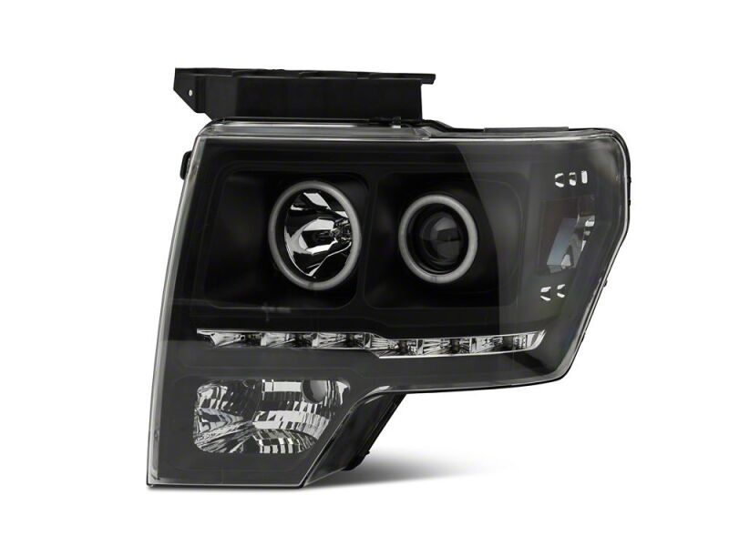 Raxiom 09-14 Ford F-150 G2 Super White LED Halo Projector Headlights- Black Housing- Clear Lens - T542835 - close-up view 5