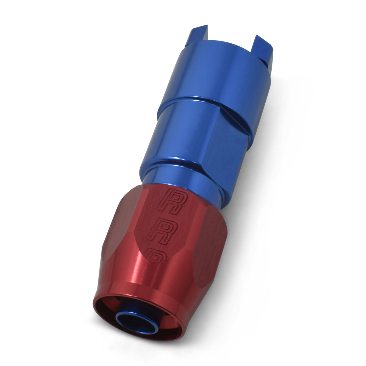 Russell Performance 3/8in SAE Quick Disc Female to -6 Hose Red/Blue Straight Hose End - 611200