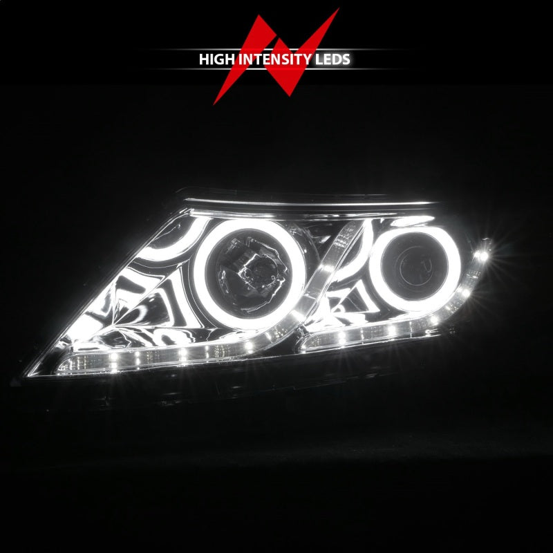 ANZO 2011-2013 Kia Optima Projector Headlights w/ Halo Chrome (CCFL) - 121459
