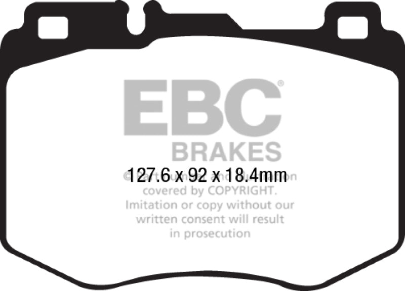 EBC 15-16 Mercedes-Benz C400 (W205) 3.0 Twin Turbo 4-Matic Greenstuff Front Brake Pads - DP22210 for 2016-2023 Mercedes Benz